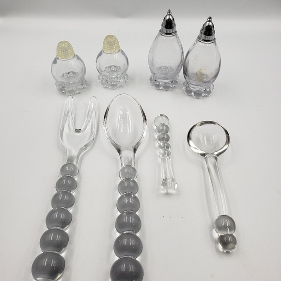 Vintage Imperial Glass Candlewick Bubble Utensils Salt Pepper Shakers 8 … - Picture 2 of 10